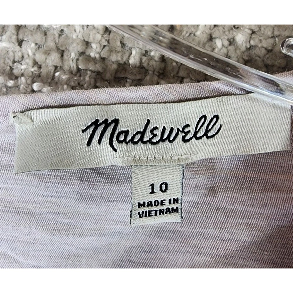 Madewell Long Sleeve Ruffle Dress Womens 10 Pale Lavender Cotton Blend Cottage - Picture 12 of 13